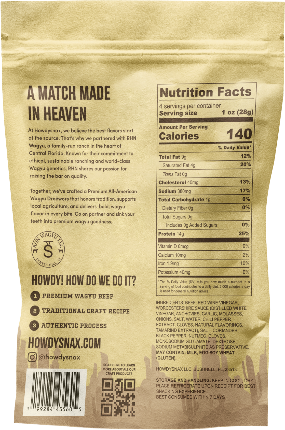 Wagyu Traditional Droëwors 4oz