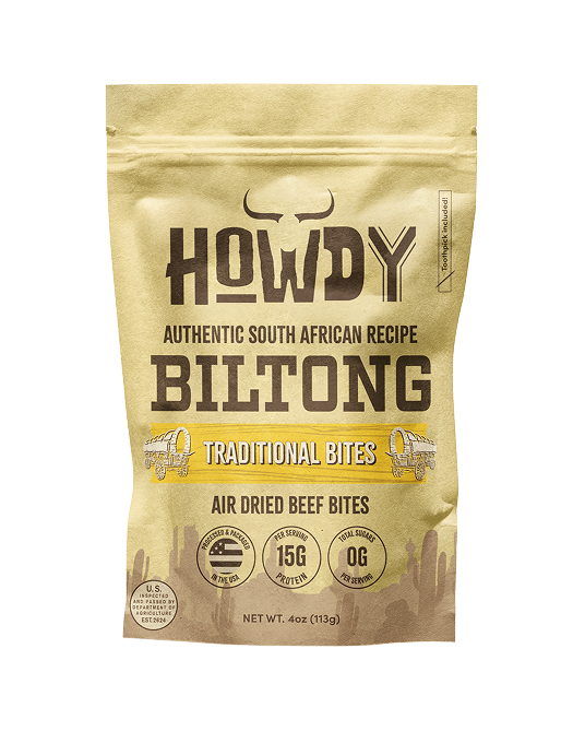 Biltong Bites Snack 4oz | Traditional Air Dried Beef – Howdysnax