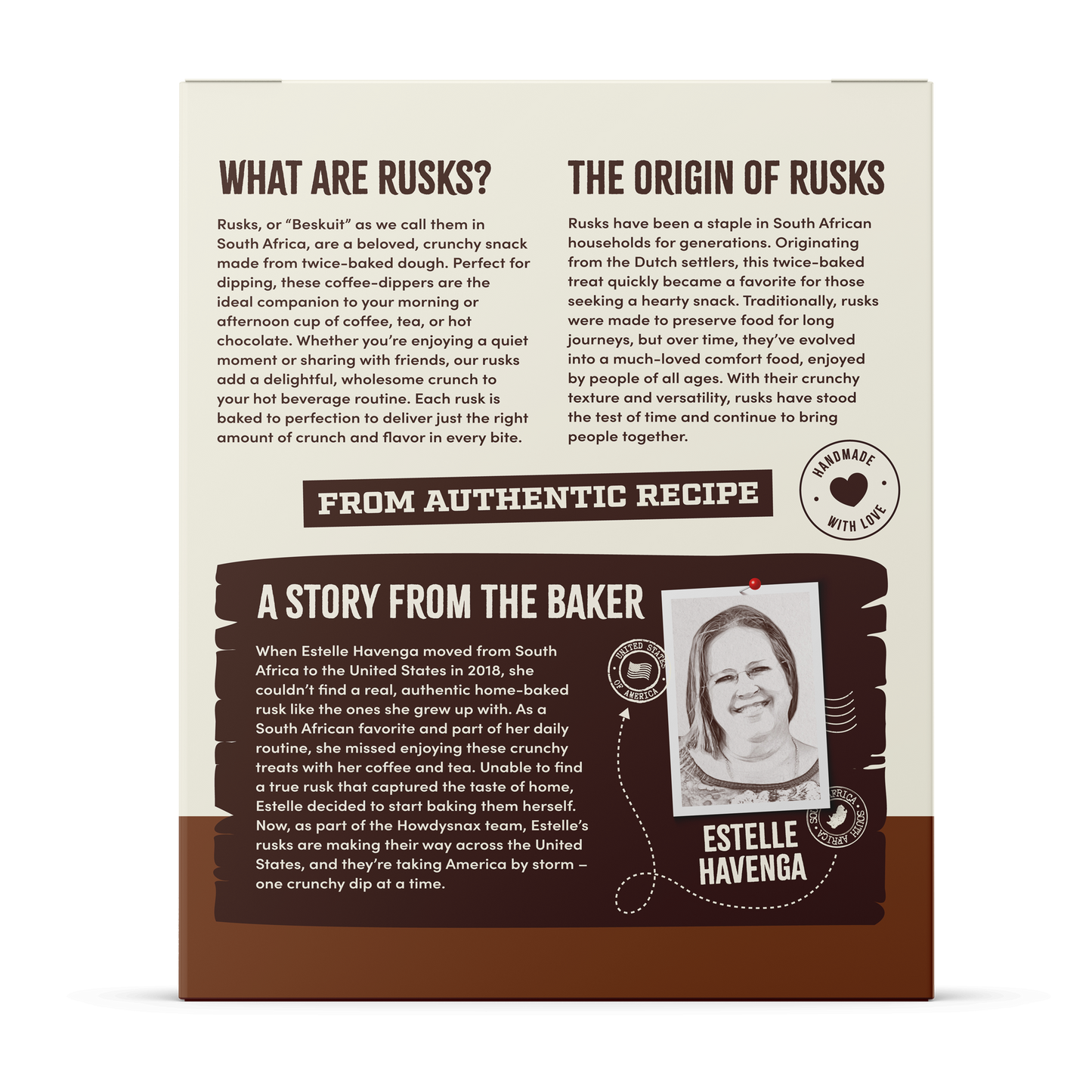 Howdy Bakes Rusks - Choc Chip 14oz / 400G