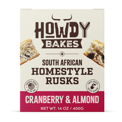Howdy Bakes Rusks - Cranberry & Almond 14oz / 400G