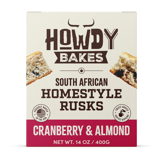 Howdy Bakes Rusks - Cranberry & Almond 14oz / 400G