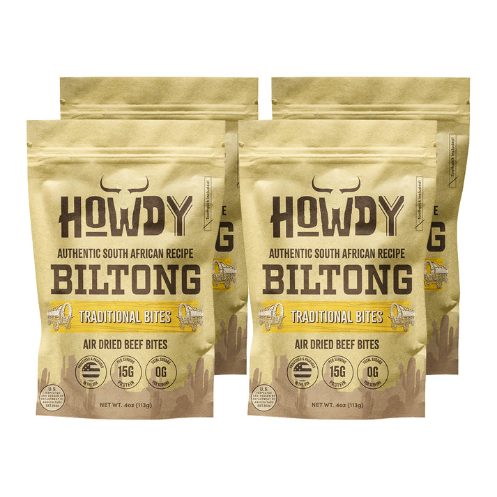 Biltong Bites Snack 4oz | Traditional Air Dried Beef – Howdysnax