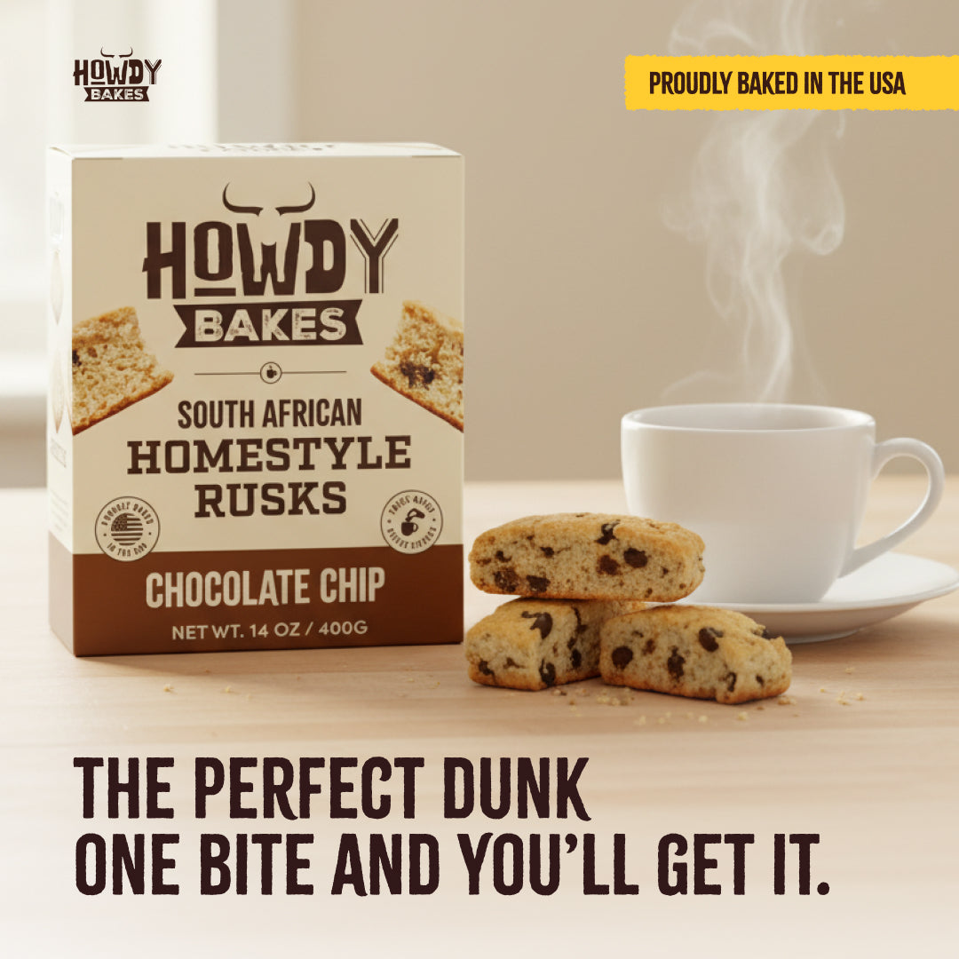 Howdy Bakes Rusks - Choc Chip 14oz / 400G