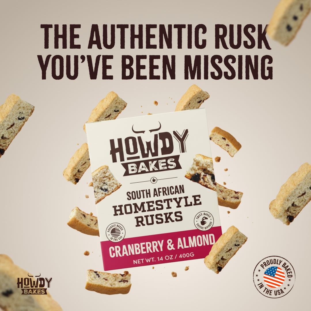 Howdy Bakes Rusks - Cranberry & Almond 14oz / 400G