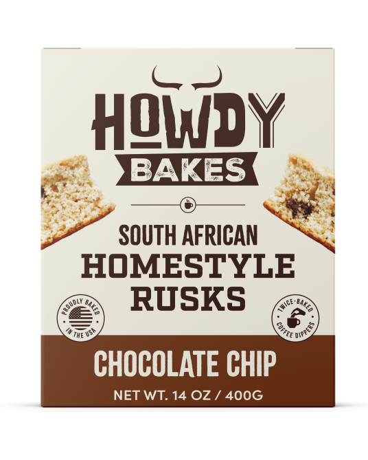 Howdy Bakes Rusks - Choc Chip 14oz / 400G