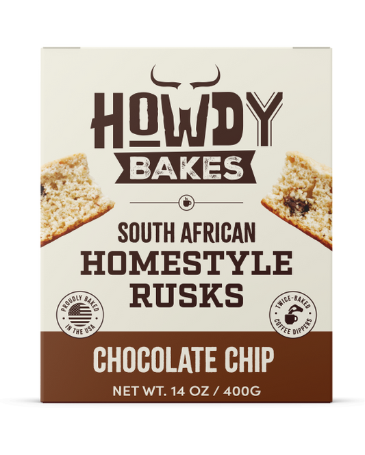 Howdy Bakes Rusks - Choc Chip 14oz / 400G