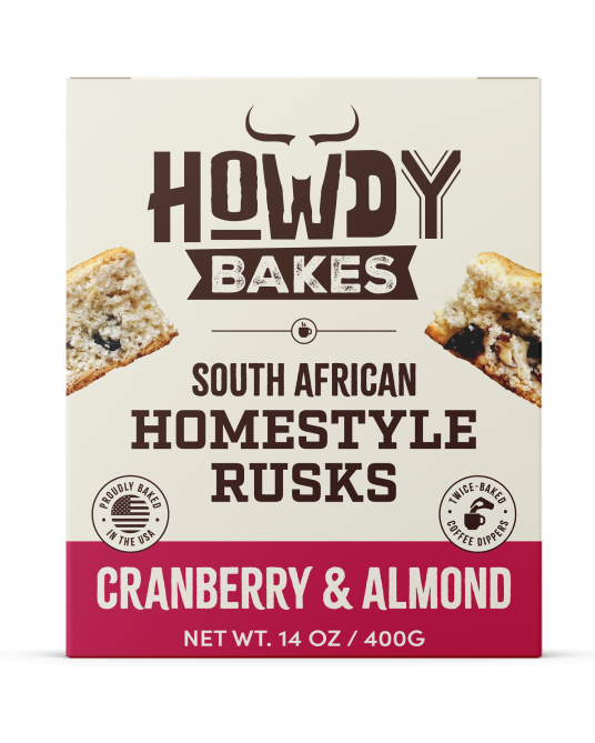 Howdy Bakes Rusks - Cranberry & Almond 14oz / 400G