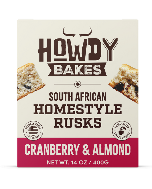 Howdy Bakes Rusks - Cranberry & Almond 14oz / 400G