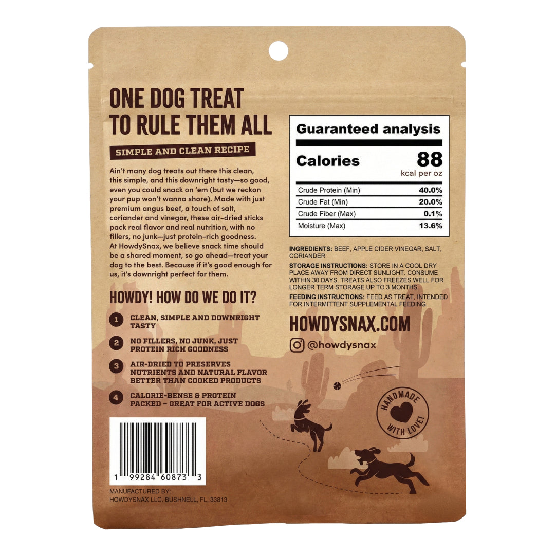 Howdy DAWG - Beef Stix For Dogs