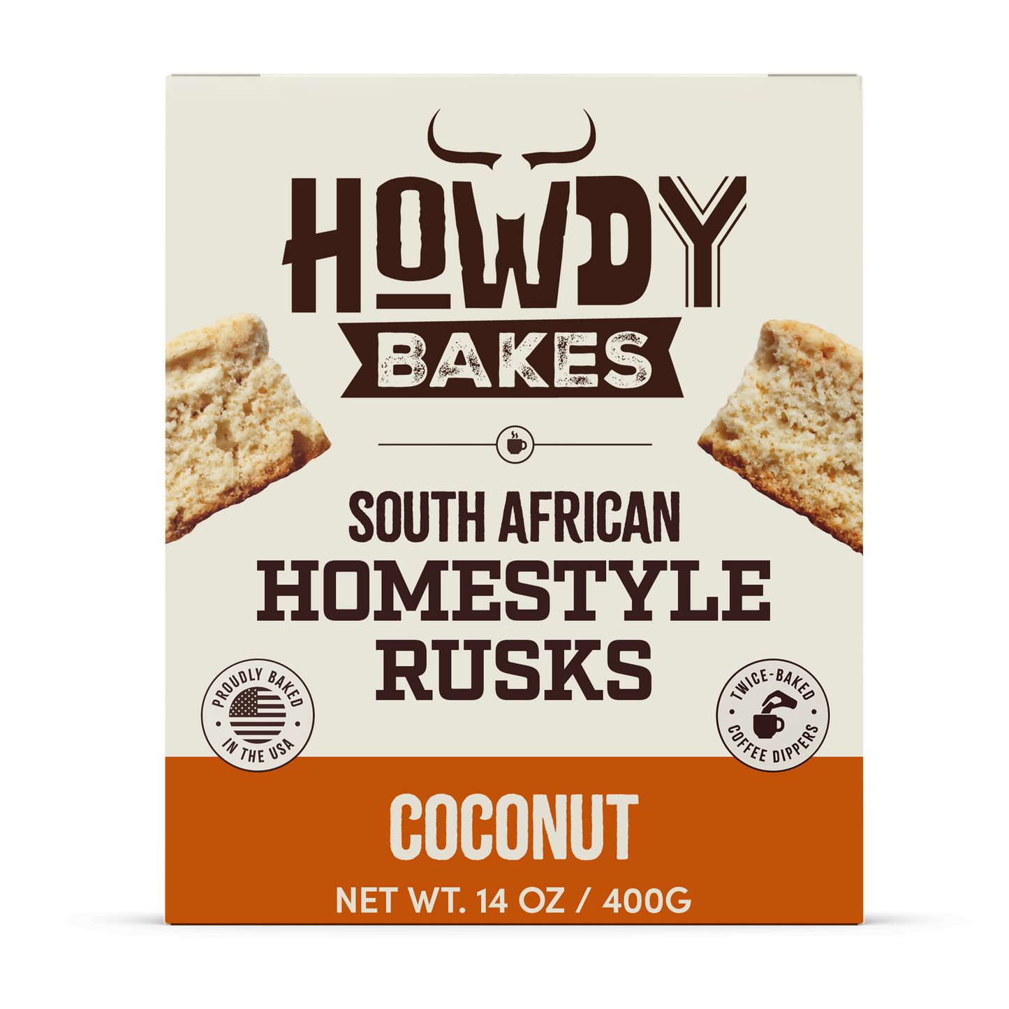 Howdy Bakes Rusks - Coconut 14oz / 400G
